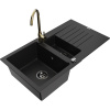 Mexen Matias granitový drez 1,5-komorový s odkvapkávačom a kuchynskou batériou Telma, čierny - 6502-77-670200-50-B Mexen Matias granitový drez 1,5-komorový s odkvapkávačom a kuchynskou batériou Telma, čierny - 6502-77-670200-50-B