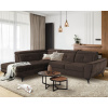Rohová sedacia súprava Sergio, tmavo hnedá látka, ľavý roh Rohová sedacia súprava Sergio, tmavo hnedá látka, ľavý roh