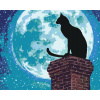 ZUTY Maľovanie podľa čísel - MAČKA NA KOMÍNE A MESIAC V SPLNE Rámovanie: vypnuté plátno na rám, Rozmer: 80x100 cm ZUTY Maľovanie podľa čísel - MAČKA NA KOMÍNE A MESIAC V SPLNE Rámovanie: vypnuté plátno na rám, Rozmer: 80x100 cm