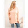 Kesi Dámska blúzka Plus Size bavlnená s okrúhlym výstrihom marhuľová Kesi Dámska blúzka Plus Size bavlnená s okrúhlym výstrihom marhuľová
