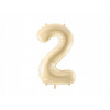 PartyDeco Fóliový balón narodeninové číslo 2 béžový 72 cm PartyDeco Fóliový balón narodeninové číslo 2 béžový 72 cm