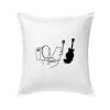 Mačka a gitara WC - Vankúš 50x50 - 50x50 - Iba poťah ( Biela ) Mačka a gitara WC - Vankúš 50x50 - 50x50 - Iba poťah ( Biela )