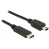Delock USB kabel USB 2.0 USB Mini-B zástrčka, USB-C ® zástrčka 0.50 m černá 83335 Delock USB kabel USB 2.0 USB Mini-B zástrčka, USB-C ® zástrčka 0.50 m černá 83335