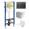 Mereo WC set - Rimless WC hranaté, modul pre sadrokartón, čierne hranaté tlačidlo MM02NSETRS331 Mereo WC set - Rimless WC hranaté, modul pre sadrokartón, čierne hranaté tlačidlo MM02NSETRS331