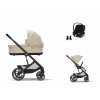 CYBEX Balios S Lux 2.0 + Cot S Lux Travel Set Aton B2 i-Size + fusak Snøgga 2 ZADARMO almond beige/black 2025 CYBEX Balios S Lux 2.0 + Cot S Lux Travel Set Aton B2 i-Size + fusak Snøgga 2 ZADARMO almond beige/black 2025