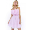 Dámske krátke áčkové spoločenské šaty s týlovou sukňou - ružové - 38 Dámske krátke áčkové spoločenské šaty s týlovou sukňou - ružové - 38