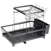 Dvojposchodový čierny kovový sušiak na riad s odkvapkávačom (49,5 x 30 x 34 cm) 229297 Dvojposchodový čierny kovový sušiak na riad s odkvapkávačom (49,5 x 30 x 34 cm) 229297