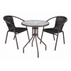 Bistro stolík so sklenenou doskou a 2 stoličkami z polyratanu Garth Bistro stolík so sklenenou doskou a 2 stoličkami z polyratanu Garth
