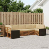 Rohová sofa sada s polštářem 7 pcs Přirozená a Béžová Polyester 3384814 Rohová sofa sada s polštářem 7 pcs Přirozená a Béžová Polyester 3384814