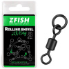 10ks - Obratlík Zfish Rolling Swivel with Ring Black Matt Veľkosť 8 / 26kg 10ks - Obratlík Zfish Rolling Swivel with Ring Black Matt Veľkosť 8 / 26kg