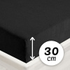 Froté napínacie prestieradlo na vysoký matrac FR-030 Čierne 180 x 200 - výška 30 cm Froté napínacie prestieradlo na vysoký matrac FR-030 Čierne 180 x 200 - výška 30 cm