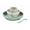 Beaba Jedálenská sada silikónová 4-dielna Sage Green / Misty Green Beaba Jedálenská sada silikónová 4-dielna Sage Green / Misty Green