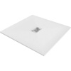Mexen Hugo, štvorcová sprchová vanička SMC 100 x 100 cm, biela, oceľová krytka, 42101010-X Mexen Hugo, štvorcová sprchová vanička SMC 100 x 100 cm, biela, oceľová krytka, 42101010-X