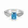 Zlatý dámsky prsteň DF 3456 z bieleho zlata, topás swiss blue s diamantmi 47 Zlatý dámsky prsteň DF 3456 z bieleho zlata, topás swiss blue s diamantmi 47