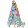 Barbie Extra Fancy bábika v modrých kvetinových šatách Barbie Extra Fancy bábika v modrých kvetinových šatách