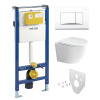 Mereo WC set - Rimless WC oblé, modul pre sadrokartón, biele hranaté tlačidlo MM02NSETRS220 Mereo WC set - Rimless WC oblé, modul pre sadrokartón, biele hranaté tlačidlo MM02NSETRS220