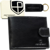 Darčeková sada – čierna pánska kožená peňaženka a prívesok Darčeková sada – čierna pánska kožená peňaženka a prívesok