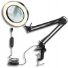 Stolná lupa s kĺbom, 64 LED, 3X zväčšenie, kozmetická/servisná, 30 režimov, sklenená šošovka Stolná lupa s kĺbom, 64 LED, 3X zväčšenie, kozmetická/servisná, 30 režimov, sklenená šošovka
