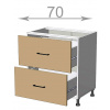Casarredo Kuchynská skrinka so zásuvkami 70, Craft LD11S7082, korpus grafi Casarredo Kuchynská skrinka so zásuvkami 70, Craft LD11S7082, korpus grafi