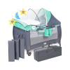 Detská cestovná postieľka s prebaľovacím pultom sivá Detská cestovná postieľka s prebaľovacím pultom sivá