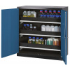 Skriňa na chemikálie Systema-T CS-103, korpus antracitový, krídlové dvere modré, 3 výsuvné vane Skriňa na chemikálie Systema-T CS-103, korpus antracitový, krídlové dvere modré, 3 výsuvné vane