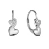 Strieborné náušnice dve srdcia so zirkónmi 11515.1 crystal Strieborné náušnice dve srdcia so zirkónmi 11515.1 crystal