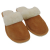 Dámske kožené papuče s ovčím rúnom - Barna, 37 Dámske kožené papuče s ovčím rúnom - Barna, 37