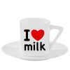 Espresso hrnček s podšálkou 100ml I Love milk Espresso hrnček s podšálkou 100ml I Love milk