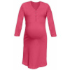 Tehotenská, dojčiaca nočná košeľa pavla 3/4 - lososovo ružová, značka Jožánek S/M