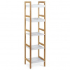 Autronic Regál, 5 políc, masív bambus, prírodný odtieň, MDF, biely matný lak, nosnosť 15 kg DR-013-5 Autronic Regál, 5 políc, masív bambus, prírodný odtieň, MDF, biely matný lak, nosnosť 15 kg DR-013-5