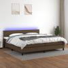 Box spring postel s matrací a LED tmavě hnědá 200x200 cm textil 3133024 Box spring postel s matrací a LED tmavě hnědá 200x200 cm textil 3133024