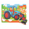 Bigjigs Toys Dřevěné puzzle traktor 9 dílků Bigjigs Toys Dřevěné puzzle traktor 9 dílků