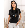 Čierne dámske tričko s potlačou Bolf 95T2519 Čierne dámske tričko s potlačou Bolf 95T2519