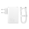 Baseus GaN5 Pro 2x USB-C + USB nabíjačka 140W biela + USB-C - USB-C kábel (CCGP100202) Baseus GaN5 Pro 2x USB-C + USB nabíjačka 140W biela + USB-C - USB-C kábel (CCGP100202)
