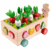 Montessori puzzle Hračka Na Triedenie kociek Chyť červíka Drevený Mrkvový vozík Montessori puzzle Hračka Na Triedenie kociek Chyť červíka Drevený Mrkvový vozík