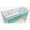 Mantinel do postieľky biely s mätovou - Srnky, 360 cm dlhý Mantinel do postieľky biely s mätovou - Srnky, 360 cm dlhý