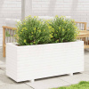 zahrada-XL Záhradný kvetináč biely 110x40x49,5 cm borovicový masív 847379 zahrada-XL Záhradný kvetináč biely 110x40x49,5 cm borovicový masív 847379
