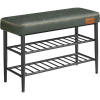 EKHO Lavička s policami na topánky, čalúnené sedadlo, botník, zelená EKHO Lavička s policami na topánky, čalúnené sedadlo, botník, zelená