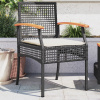 vidaXL Záhradné stoličky s vankúšmi 2 ks čierne polyratan akácia
