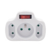 Solight rozbočka, 1x 10A + 2x 2,5A, biela, vypínač P103 Solight rozbočka, 1x 10A + 2x 2,5A, biela, vypínač P103