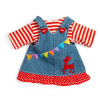 Bigjigs Toys Džínsové šaty s trakmi a pruhovaným tričkom pre bábiku 28 cm Bigjigs Toys Džínsové šaty s trakmi a pruhovaným tričkom pre bábiku 28 cm