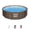 Bazén Bestway® Steel Pro MAX, 56709, vzor ratan, kartušová filtrácia, rebrík, 366x100 cm Bazén Bestway® Steel Pro MAX, 56709, vzor ratan, kartušová filtrácia, rebrík, 366x100 cm