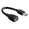 Delock USB kabel USB 3.0 USB-A zástrčka, USB-A zásuvka 0.15 m černá 82776 Delock USB kabel USB 3.0 USB-A zástrčka, USB-A zásuvka 0.15 m černá 82776