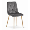 Textilomanie Sivá zamatová jedálenská stolička LIBRA Textilomanie Sivá zamatová jedálenská stolička LIBRA