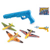 Pištoľ 22 cm vystreľujúca lietadlá 3 ks - mix farieb (žltá, modrá) Pištoľ 22 cm vystreľujúca lietadlá 3 ks - mix farieb (žltá, modrá)