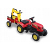Hračkársky detský traktor s prívesom a lyžičkou červenej (Hračkársky detský traktor s prívesom a lyžičkou červenej)