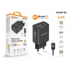Múdra sieťová nabíjačka ALIGATOR 2.4A, 2xUSB, smart IC, kábel pre iPhone / iPad 2A, čierna Múdra sieťová nabíjačka ALIGATOR 2.4A, 2xUSB, smart IC, kábel pre iPhone / iPad 2A, čierna