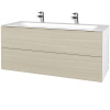 Dreja Umývadlová skrinka VARIANTE SZZ2 120 pre úmyvadlo Finon - N01 Biela lesk / D04 Dub Dreja Umývadlová skrinka VARIANTE SZZ2 120 pre úmyvadlo Finon - N01 Biela lesk / D04 Dub