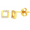 Zlaté napichovacie náušnice s krištáľmi Zlaté napichovacie náušnice s krištáľmi