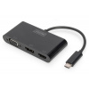 DIGITUS USB-C™ 3v1 adaptér pro tři monitory (HDMI, DP, VGA) DIGITUS USB-C™ 3v1 adaptér pro tři monitory (HDMI, DP, VGA)